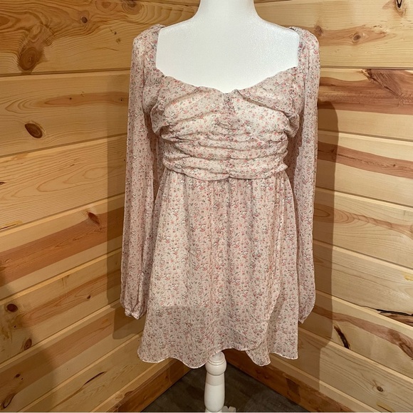 Altar'd State Cream Floral Mini Dress - Picture 1 of 13